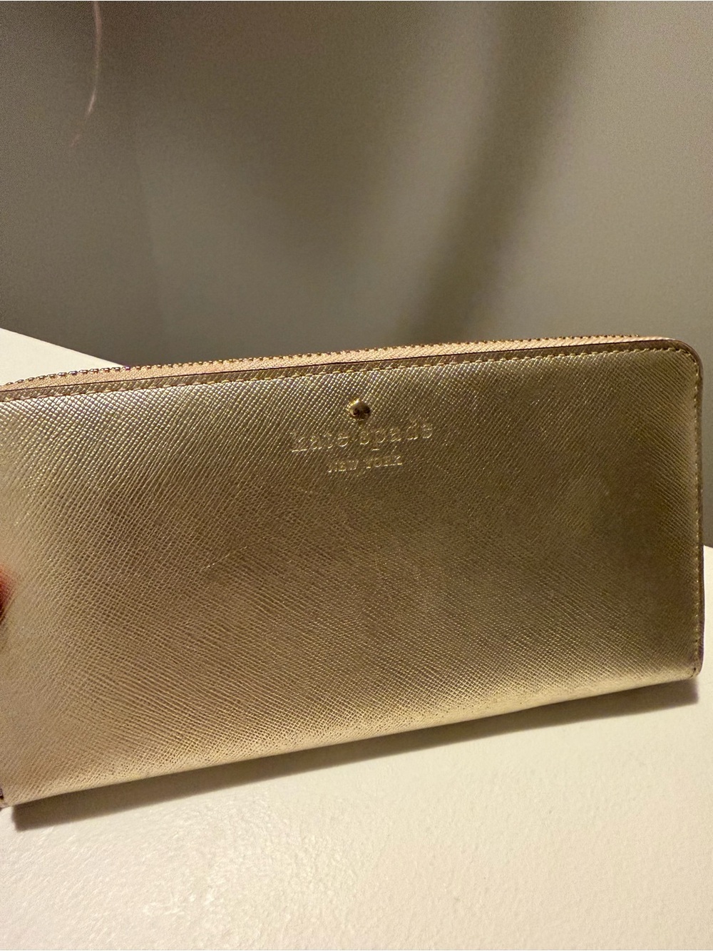 Kate Spade New York Gold/Polka Dot Zip Wallet